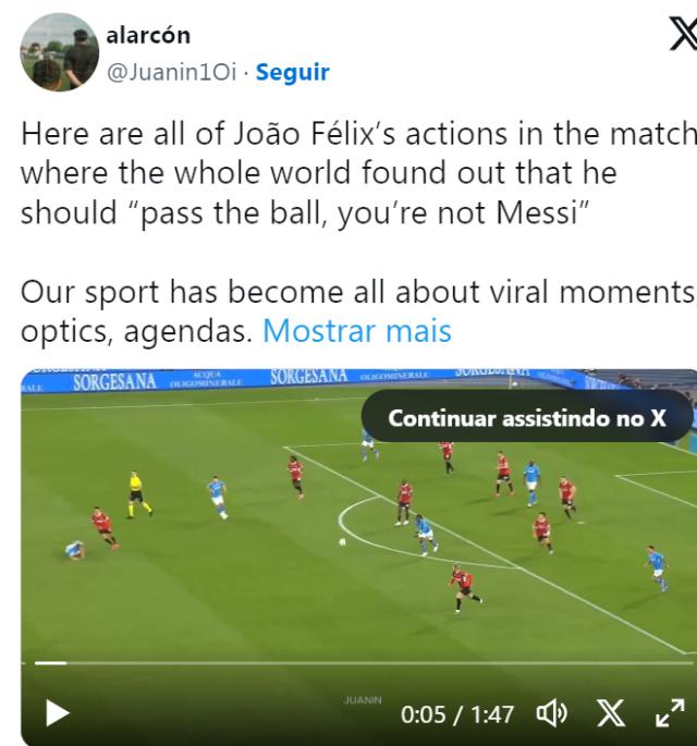 1743665146330002632.png 沃克冤枉费利克斯了 他哪敢自比梅西 他每球必传